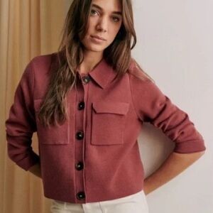 Sezane Women's Burgundy Cardigan
